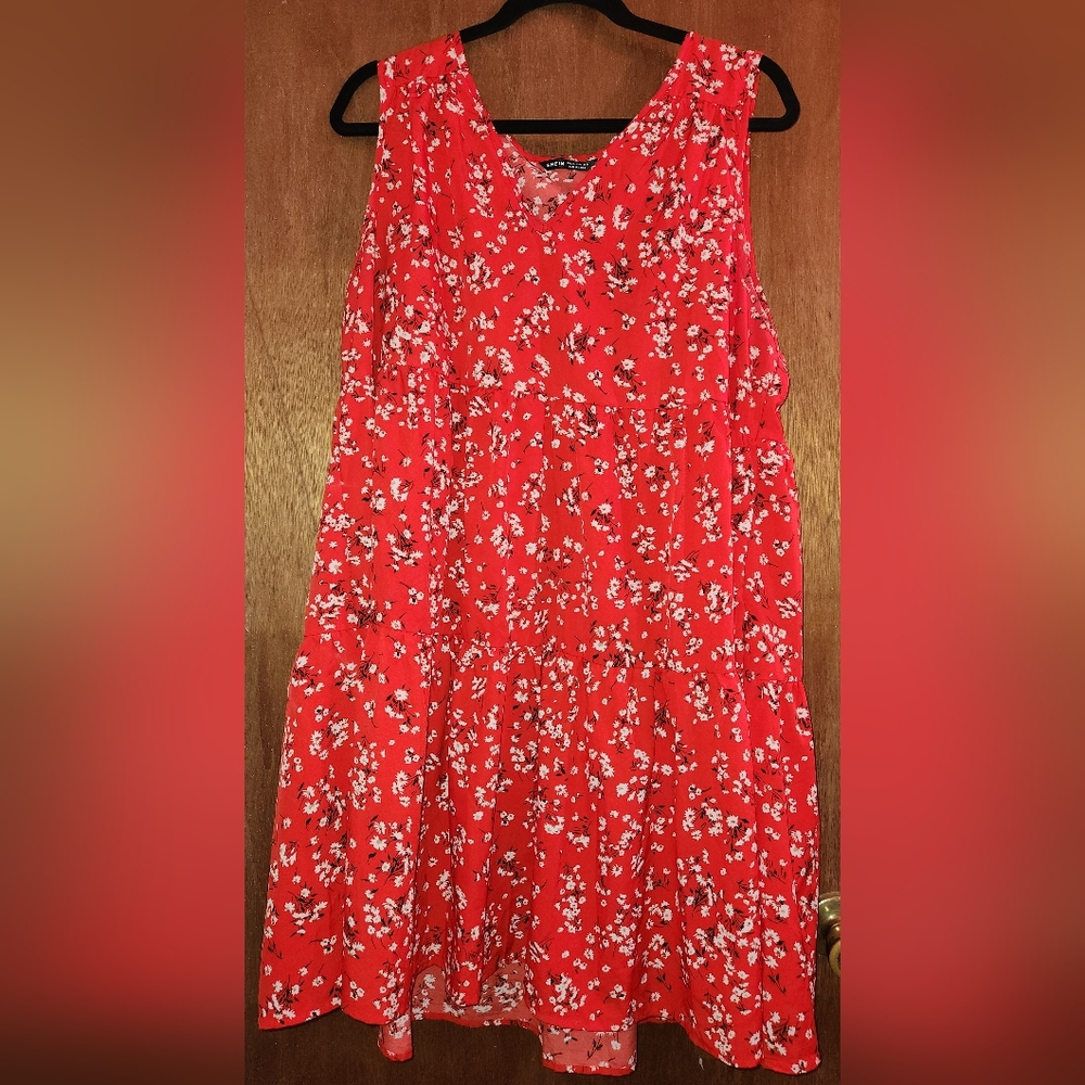 Orange floral Shein XXL baby doll dress